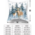 thumbnail image 6 of Forest Reindeer Snow Decorative Pillow Cover Set of 2, Winter Wonderland Pillowcase Soft Breathable Cushion Pillow Cases Watercolor Deer Blue Snowflakes Decoration for Sofa Bedroom Car 18 X 18 Inch, 6 of 7