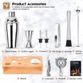 thumbnail image 4 of Postuois 10Pcs Bartending Tools Set Stainless Steel Cocktail Shaker Kit Mixology Drink Mixer Mixing Glass Measuring Jigger, 4 of 10