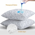 thumbnail image 4 of Throw Pillow Covers 16x16 Inch Set of 2, Light Blue Dandelion Waterproof Outdoor Pillow Covers, Spring Flowers Modern Minimalist Decorative Cushion Pillowcases for Couch, Sofa, Bed, Garden, Patio, 4 of 9