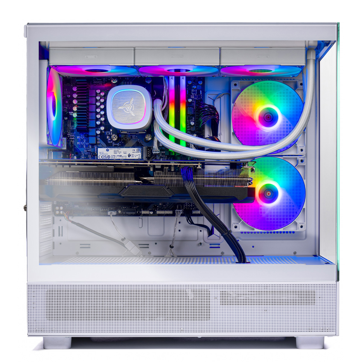 Skytech Gaming Azure 3 Gaming PC, AMD Ryzen 7 9700X 3.8GHz, NVIDIA RTX 5070 12GB, 1TB Gen4 NVMe SSD, 16GB DDR5 RAM 6000, 850W GOLD PSU, 360 ARGB AIO , Wi-Fi, Win 11, Desktop