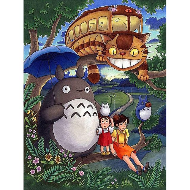 Bordado completo Hilo de algodón ecológico (11CT) (Impreso) Obra de arte de punto de cruz de Totoro FLhrweasw Nuevo