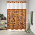 thumbnail image 6 of No Hook Shower Curtain, Boho Yellow Flowers Shower Curtains for Bathroom with See Through Top Window, Spring Abstract Watercolor Floral Leaf Waterproof & Washable Bath Curtain 60"x72", 6 of 9