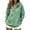 Green, variant on Tbopshirt Hoodies for Women Solid Color Metal Button Collar Hoodie Loose Long Sleeve Pullover Top With Pocket for Everyday Casual Wear