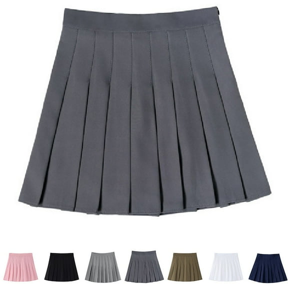 Womens Sweet Hot Girl Pleated Skirt Fashion Sexy Versatile Skirt White S YIWEI