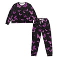 thumbnail image 4 of SCRAWLGOD Butterfly Pjs Women 2 Piece Pajamas Sets for Women Soft Long Sleeve Sleepwear Size XL Crewneck Womens Lounge Lightweight Pj with Pockets, 4 of 7