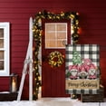 thumbnail image 5 of Merry Christmas Garden Flags for Outside, Buffalo Plaid with Pink Gnomes Truck Trees Small Yard Flags, Winter Xmas Seasonal Outdoor Decor for Farmhouse Holiday,12x18 Double Sided, 5 of 6