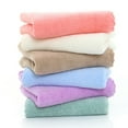 thumbnail image 6 of Farfi 35x75cm Face Towel Soft Comfortable Breathable Lace Decor Strong Water Absorption Wiping Solid Color Bathroom Coral Fleece Bath Shower Towel for Beauty Salon (Purple), 6 of 13