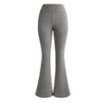 thumbnail image 3 of BLVB Women's Flare Leggings Ribbed Knit Yoga Lounge Pants High Waisted Bootcut Stretchy Bell Bottoms, 3 of 5