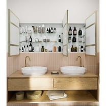 Glass Warehouse Stainless Steel Square Medicine Cabinet Satin Brass