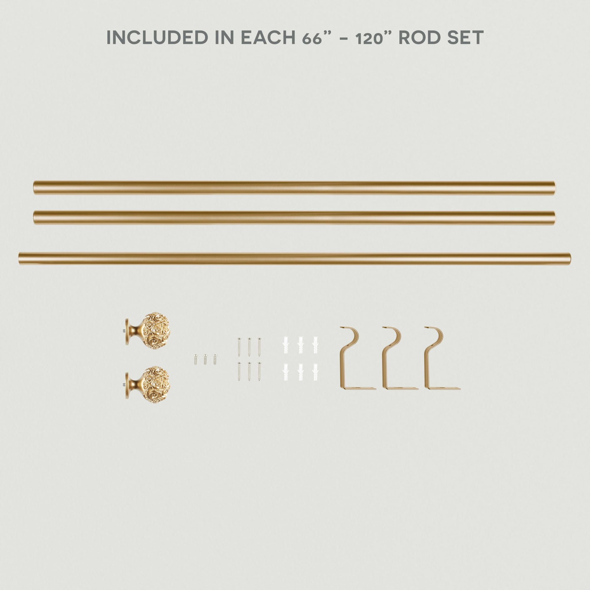 Exclusive Home Contemporary, Modern Matte Floral Adjustable Set, 66 in - 120 in