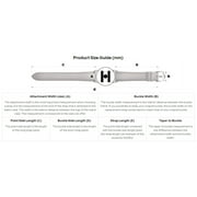 Hirsch Crocograin Bonded Leather Watch Strap - White - M - 12mm - Gold Buckle