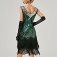 thumbnail image 5 of Jdlsppl Women's Flapper Dress Midi Fringe Tassel Glitter Silver Sparkle Rhinestone Beaded Swing Roaring 20s Gatsby Short Sequin Masquerade Dresses Green 8-10, 5 of 5