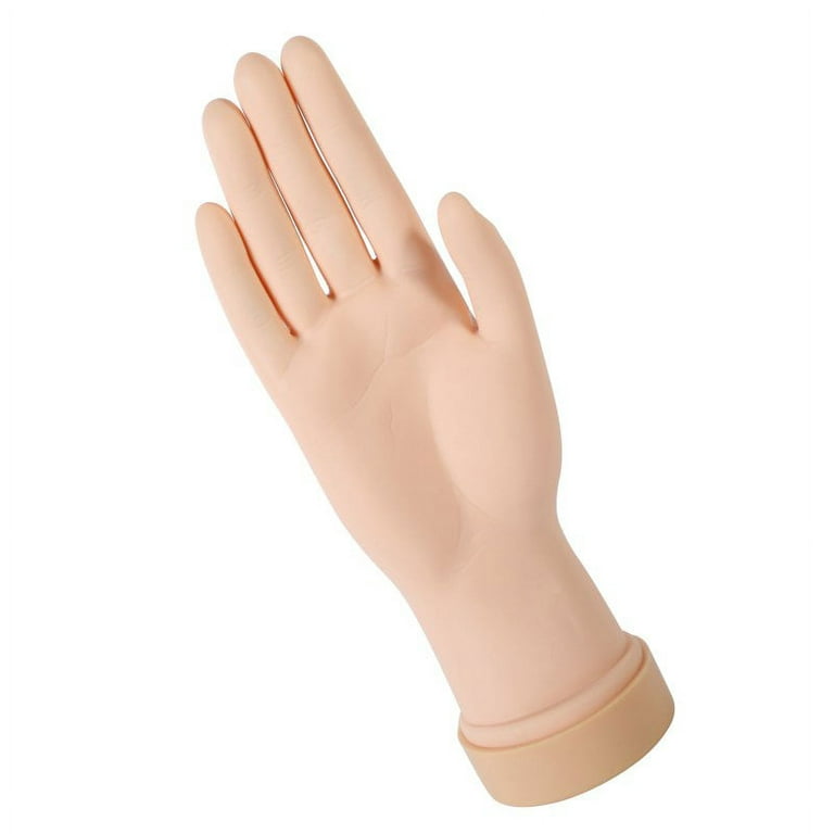 Ciicii Practice Hand for Acrylic Nails-Fake Nail Hand Practice for Fake Nails, Flexible Movable Practice Nail Hand for Acrylic Nail Kit, Maniquin Hand