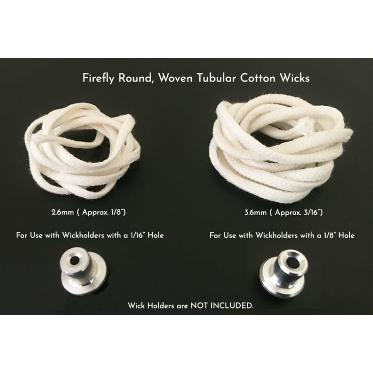 3.6mm Braided Eco Cotton Replacement Wick | 5 feet | Oil Lamps & Liquid  Candles | Firefly