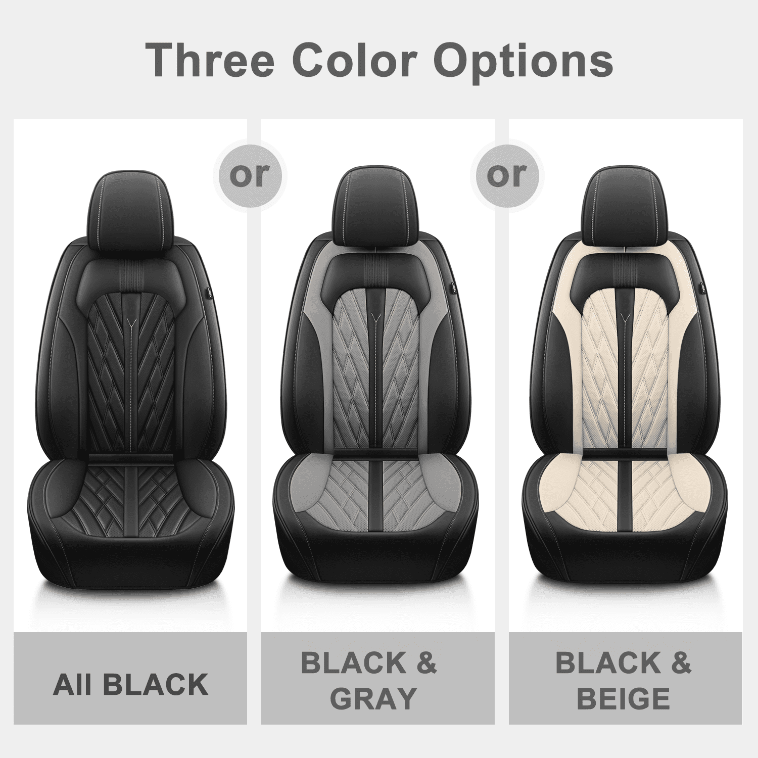 DIKSOAKR Car Seat Covers Fit for Toyota RAV4 2013-2025 Full Set Leather Seat Cushion Waterproof Automotive Seat Protectors(2 Seats,Black)