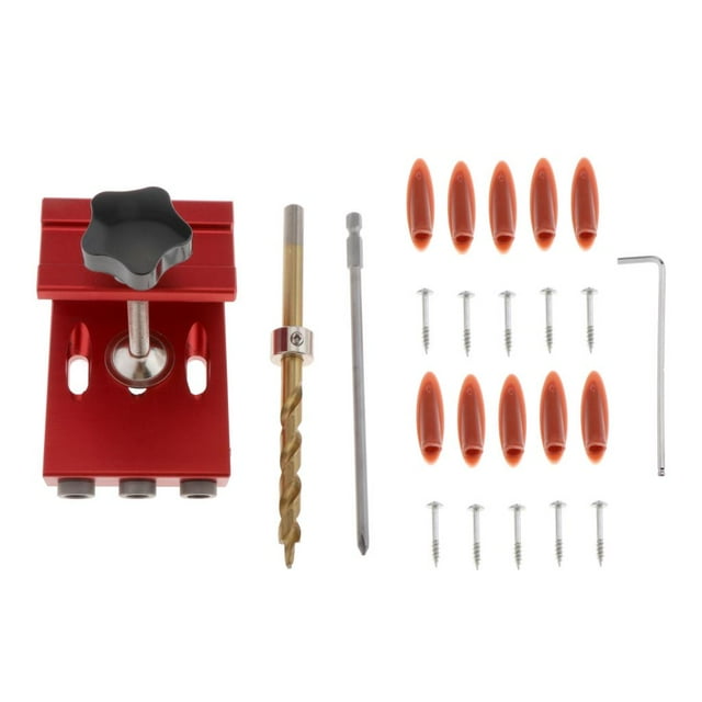 Herramientas de Localización Orificios Oblicuos perfecl con Kit de carpintería de Llave de taladro rojo