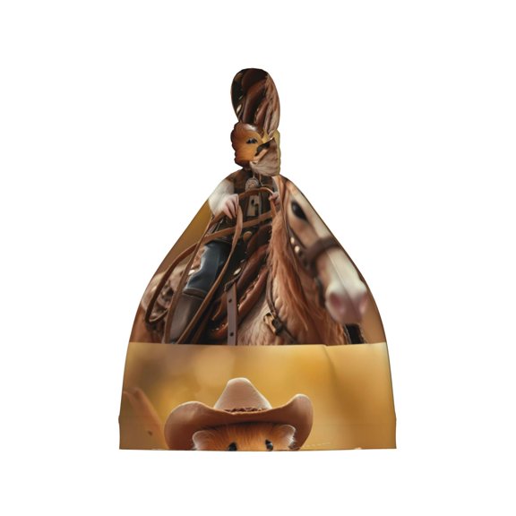 Balery Western Cowboy Guinea Pig Pattern Baby Beanie, Knotted Baby Hat, Infant Hat, Newborn Beanie, Adjustable Beanie, Baby Cap, Newborn Headwear
