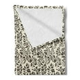 thumbnail image 2 of Leaves Soft Flannel Fleece Blanket, Monochrome Abstract Nature Flourish Flowers Swirls and Curved Motifs Vintage, Cozy Plush for Indoor and Outdoor Use, 50" x 60", Cream Dark Taupe, by Ambesonne, 2 of 5