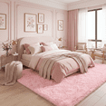 thumbnail image 5 of LUOVEN Fluffy Soft Shag Area Rug, 8*10 Modern Indoor Carpet for Bedroom Living Room Kids Room, Pink, 5 of 8