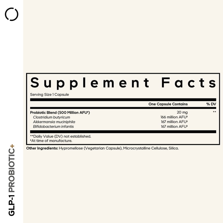 glp-1 supplement ingredients GLP-1 Probiotic+ Balance 100 capsules