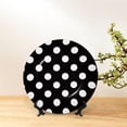thumbnail image 6 of Honeii Black and White Polka Dot Print Elegant Bone China Decorative Plate, Porcelain Plate,Art Crafts,Ceramic Ornaments for Home Office Wall Decor-6in, 6 of 6