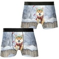 thumbnail image 3 of Playful Scottish Terrier Welcomes Winter Snowy Day with Cardinal Bird All Over Print Boxer Briefs Underwear for Men Dad Shibas Dog Lovers Gifts Idea - 120177, 3 of 6