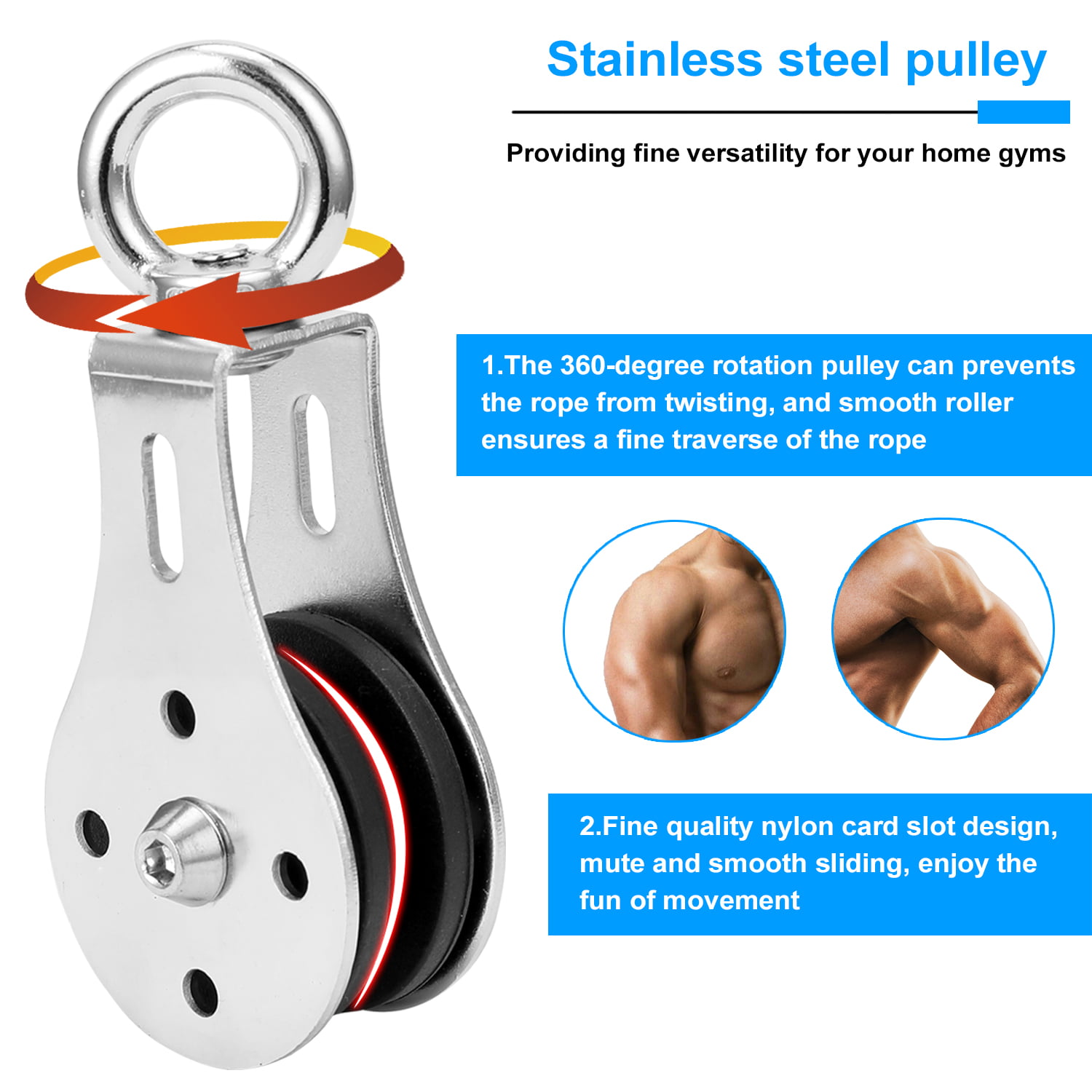 Fitness DIY Pulley Cable Machine Attachment System Loading Pin Lifting Arm 