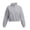 Gray, variant on Girls Quarter Zip Cropped Sweatshirt Cute Trendy Long Sleeve Pullover Tops Lightweight Plain Versatile Casual Kids Sweatshirt