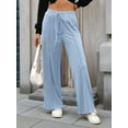 thumbnail image 4 of Pantalones Deportivos de Pierna para Mujer, Cintura Alta, Holgados y con Cordón Ajustable Azul L, 4 of 9