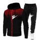 thumbnail image 3 of Nuevos conjuntos de Otoño Invierno de alta calidad para hombre, Sudadera con capucha y pantalones con cremallera, chándal informal, ropa deportiva masculina, ropa cálida, traje de sudor, 3 of 5
