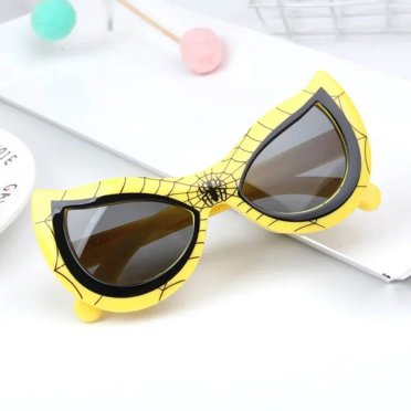Kids Spider Sunglasses Boy Girl Cat Eye Polarized Flexible Sun Glasses UV400 Anti UVA UVB Sunshades Outdoor Goggles Yellow