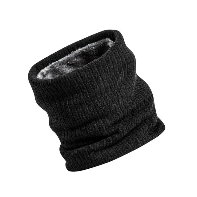 GUOOL Cache-Cou Cache-Cou d'Hiver Foulards Ronds Antipoussière Doublés en Molleton pour la Course par Temps Froid Noir