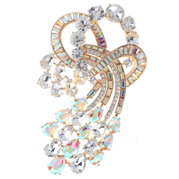 Extra Large Crystal Flower Brooch