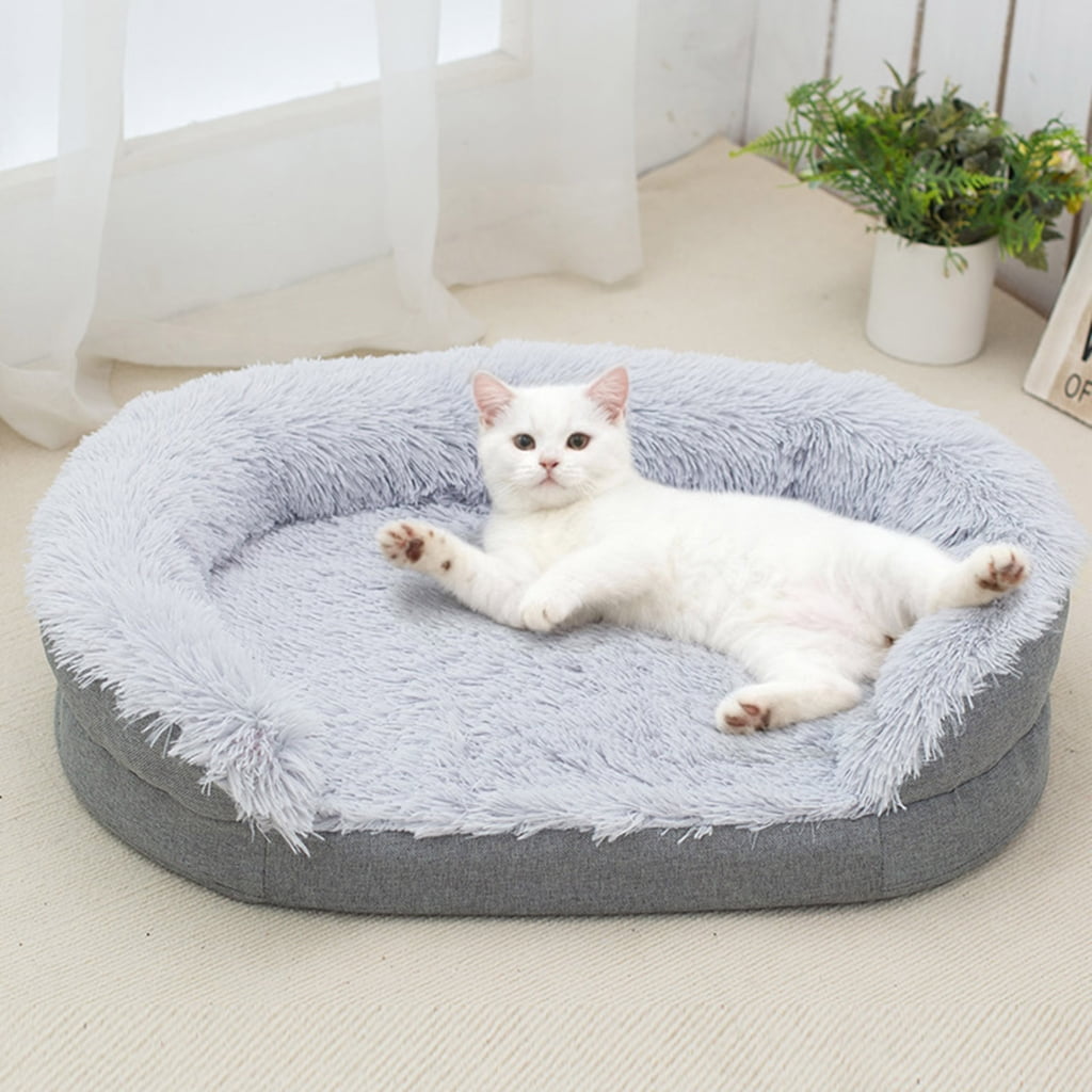 Miiottaa Furry Plush Dog Couch Extra Large AntiSlip Base Soft Warm Bedding Rest Sofa Bed