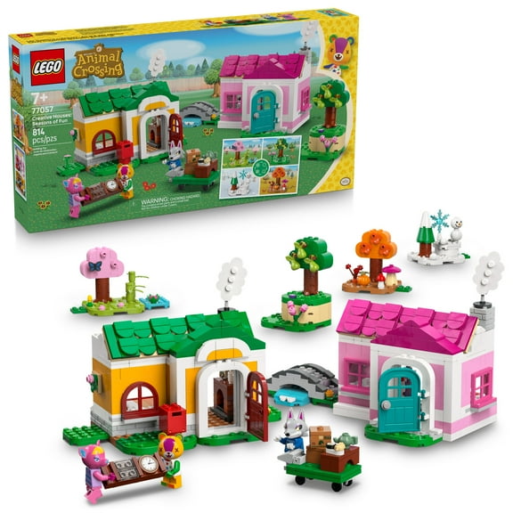 LEGO Animal Crossing Creative Houses: Seasons of Fun Building Toy - Pretend Play Set for Girls & Boys, Ages 7  - Create 2 Houses W/1 Set of Building Blocks for Kids - Gift Idea for Birthdays -77057