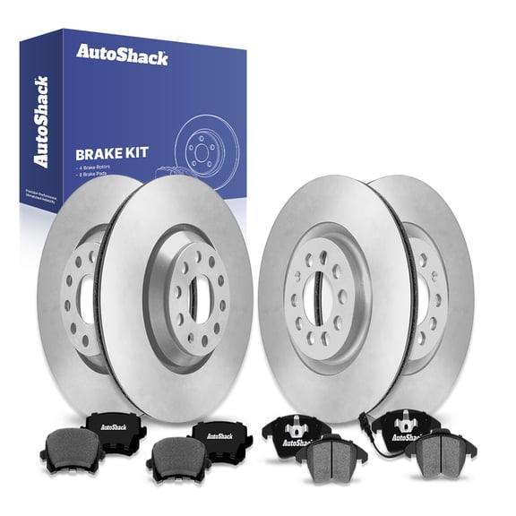 AutoShack Front & Rear Brake Rotors & Ceramic Pads for Volkswagen, Passat 2008 Passat CC 2009-2010, AWD FWD L4 2.0L V6 3.6L
