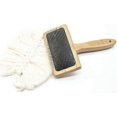 thumbnail image 4 of Sheepskin Rug Brush Needle Comb Wooden Handle Pet Grooming Sheepskin Grooming Brush Wool Carelog1pcs 26-27s, 4 of 5