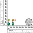 thumbnail image 3 of Gem Stone King 18K Rose Gold Plated Silver Green Nano Emerald and Green Peridot Earrings for Women | 6.88 Cttw | Gemstone May Birthstone | Pear Shape 12X8MM, 3 of 4