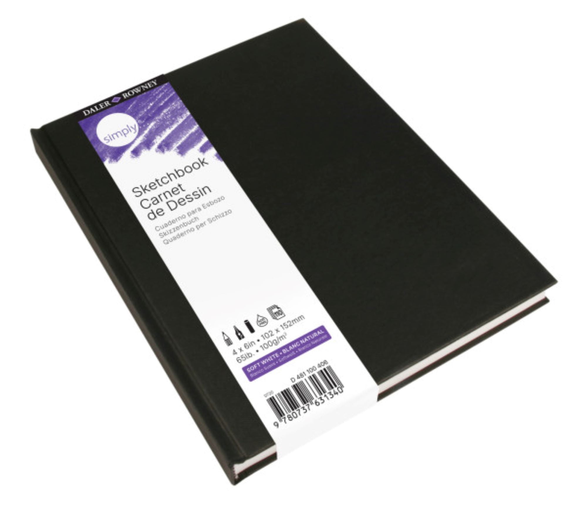 Daler-Rowney Simply Sketch Notebook, Hardbound with Unlined Pages, 8.5''x11'', 1 Each