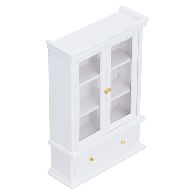 Miniature Bookcase, Birch 1: 12 Dollhouse Bookshelf White Fine Workmanship For Dollhouse Accessories