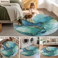 thumbnail image 5 of Round Rug 4Ft Washable Non-Slip, Turquoise Marble Circle Area Rugs for Living Room Bedroom, Abstract Minimalist Art Ombre Blue Indoor Floor Mats Carpet Runner for Home Decor Aesthetic, 5 of 8
