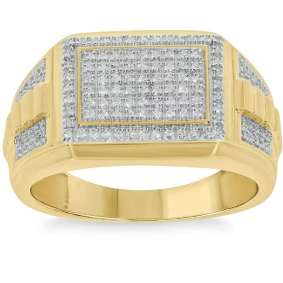 Pompeii 1/2Ct TW Diamond Men's Ring 10k Yellow Gold 9mm Wide (G/H,I2-I3)