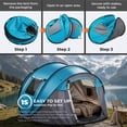 thumbnail image 3 of Ktaxon 4-Person Automatic Family Dome Camping Tent Easy Setup with Carrying Bag, Blue, 3 of 10