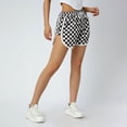 thumbnail image 3 of KOMOO Women Sports Shorts Checkerboard Pattern Elasticated Waist Drawstring Sports Shorts, 3 of 9