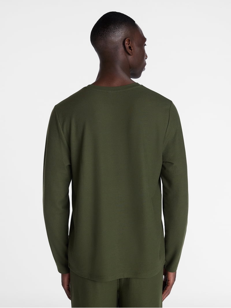George Men's Waffle Knit Sleep Tee with Long Sleeves, Sizes XS-3XL