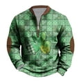 thumbnail image 5 of Penkiiy Hombre Día de San Patricio Sudadera Irlandesa Print 1/4 Zipper Collar 4XL Multicolor, 5 of 5