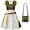 Pink - White, variant on HTQWLP Girls Halloween Costume, POP Style Halloween Cosplay Sleeveless Skirt with Bag Dress Up Costumes, Girls Stage Performance Outfit, 3-12Y Birthday Halloween Party & Fancy Dress Playwear