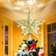 thumbnail image 1 of Adorno de árbol de Navidad, proyector de copo de nieve, estrella, luz LED giratoria 3D, purpurina hueca, adornos de decoración navideña, 1 of 4