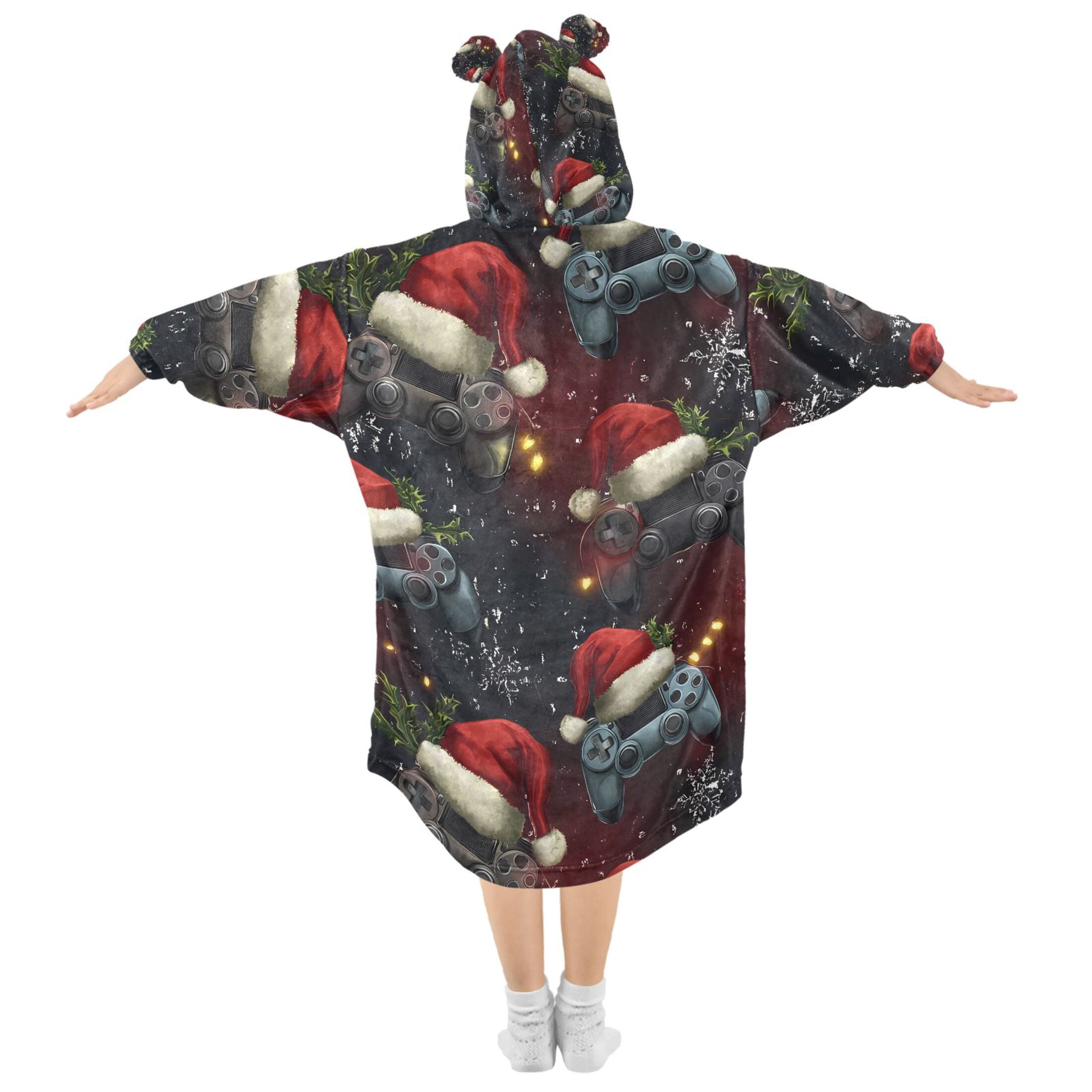 joogoo Wearable Blanket Hoodie for Game Controller Christmas Oversized Sherpa Hooded 3-14 YR M