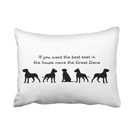 WinHome Black And White Great Dane Humor Best Seat In House Dog Silhouette Polyester 20 x 30 Inch Rectangle Throw Pillow Covers With Hidden Zipper Home Sofa Cushion Decorative (Best Great Dane Names)